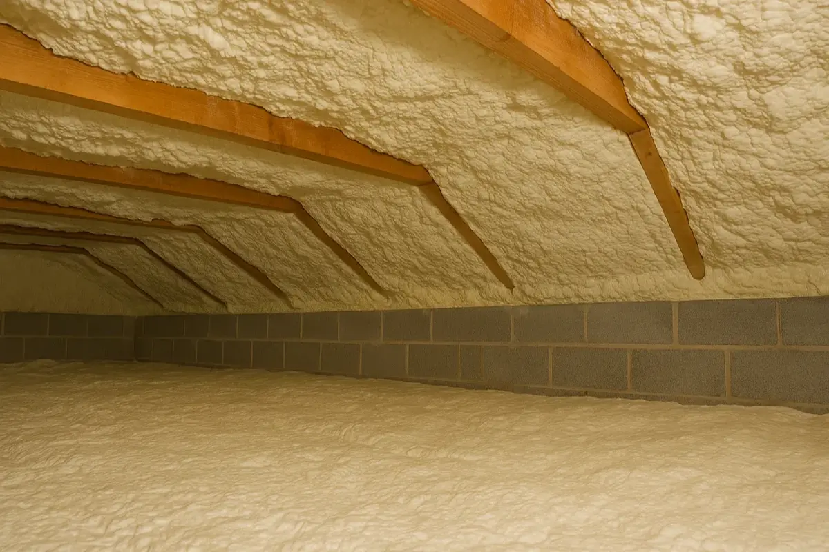 Crawl space insulation installation in Northern Virginia home