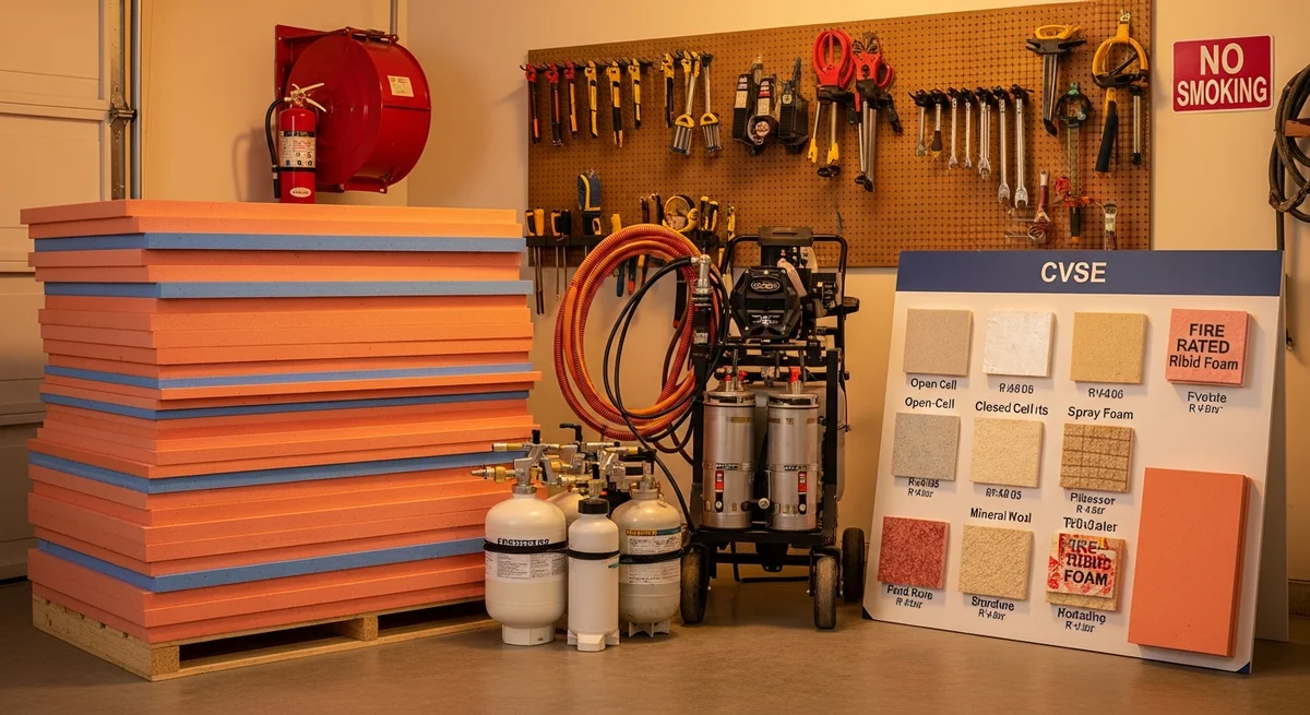 Fire-rated rigid foam insulation boards and closed-cell spray foam comparison