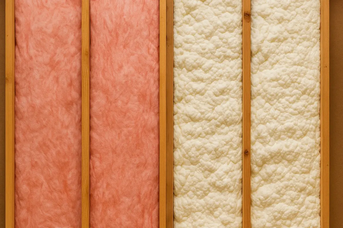Professional spray foam vs fiberglass insulation comparison